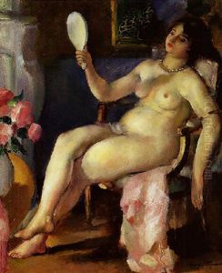Nu Assis Au Miroir