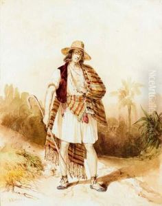 Portraits D'un Mexicain Et D'une Mexicaine by Pharamond Blanchard