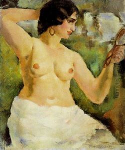 Baigneuse Au Miroir by Henri Ottmann