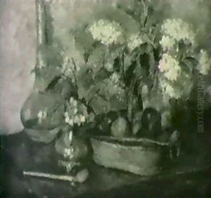 Nature Morte Aux Fruits Et Aux Fleurs by Henri Ottmann