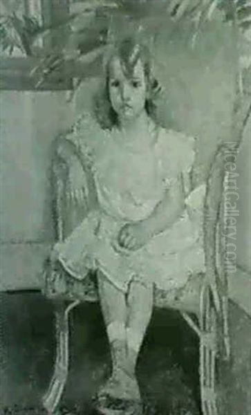 Petite Fille A La Chaise En Osier - view 1