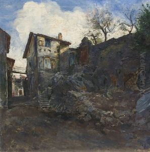Italian Village Scene by Carl Otto
