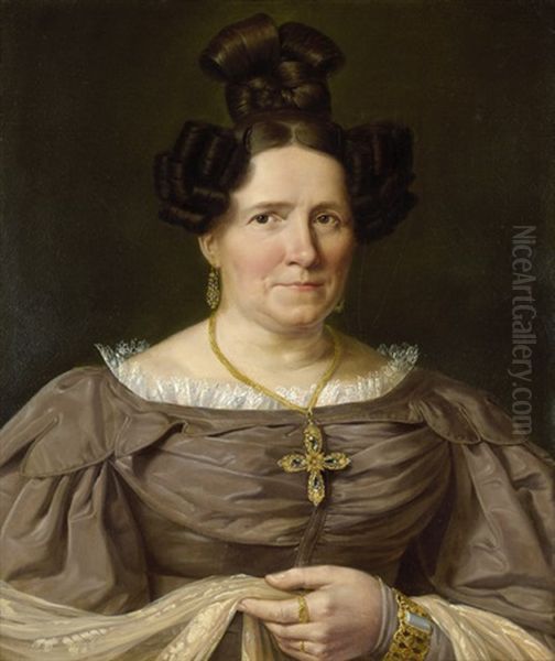 Bildnis Des Berliner Stadtverordnetenvorstehers Johann Friedrich Desselmann Und Seiner Gemahlin Marie Sophie, Geb. Hubner (pair) - view 1