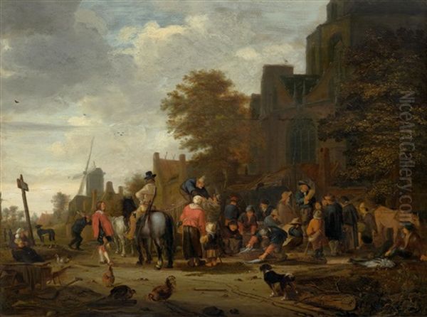 Village In A Landscape With A Fish Market - view 1
