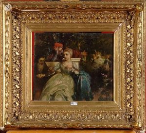 Scene Galante Au Parc by Pierre Jan van der Ouderaa
