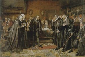 De Weduwe Van De Graaf Van Egmont Wordt Aan Het Maagistaat Van De Stad Antwerpen Voorgesteld by Pierre Jan van der Ouderaa