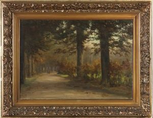 Waldweg Mit Spaziergangern by Jacob Oudes Sr.