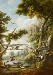 Greifvogel Mit Enten by Jacques Charles Oudry