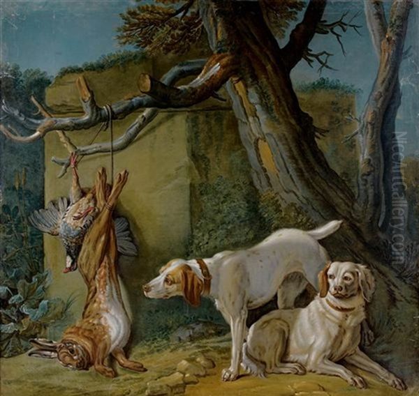 Trophee De Chasse Avec Des Chiens - view 1