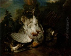 Jaktstilleben Med Faglar by Jacques Charles Oudry