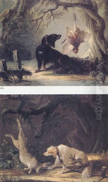 A Black Hunting Dog With A Game Bird - view 1