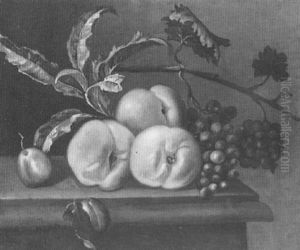 Nature Morte Aux Peches Et Aux Raisins