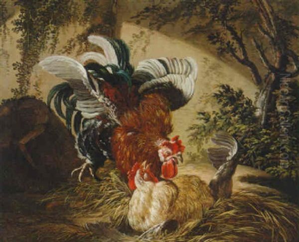 A Cockerel And A Hen - view 1