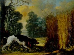Chien A L'arret De Vant Des Cailles