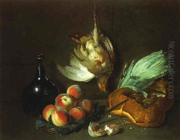 Nature Morte De Peche, Perdreaux Gris Et Celeri - view 1