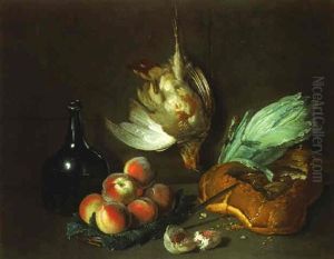 Nature Morte De Peche, Perdreaux Gris Et Celeri