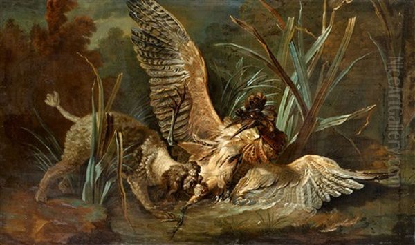 A Fight Between A Hunting Dog And A Bird - view 1