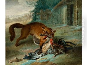 Fuchs Beim Reissen Eines Hahns by Jean-Baptiste Oudry