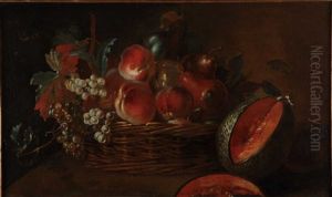 Nature Morte A La Corbeille De Fruits by Jean-Baptiste Oudry