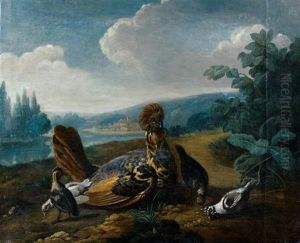 Volatiles Dans Un Paysage by Jean-Baptiste Oudry