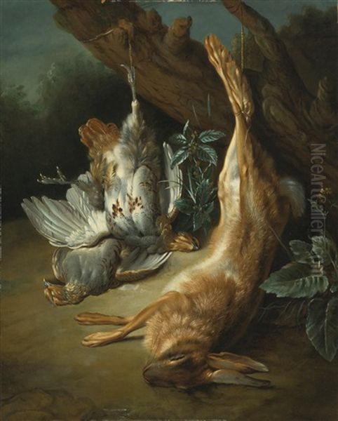 A Landscape With A Brace Of Partridges And A Hare - view 1