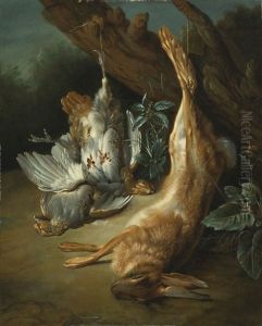 A Landscape With A Brace Of Partridges And A Hare