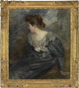 Portrait Of Lucie Hesnault, Seated And Holding A Letter by Jacques-Emile Blanche