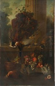 Nature Morte Au Faisan, Canard Et Grappe De Raisin by Jean-Baptiste Oudry