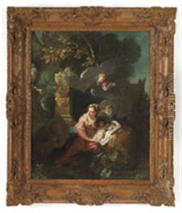 Die Heilige Familie In Ruinenlandschaft Die Heilige Familie In Ruinenlandschaft