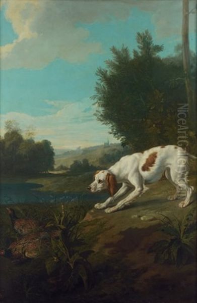 Chienne En Arret Sur Deux Faisans - view 1
