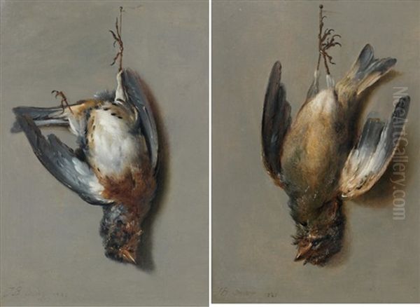 Trompe L'oeil Aux Bouvreuils (pair) - view 1
