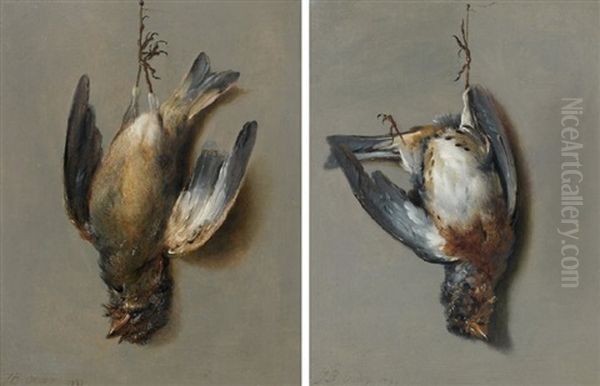 Trompe L'oeil Aux Bouvreuils (pair) - view 1
