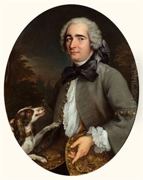 Portrait D'homme Avec Son Chien - view 1