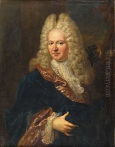 Portrait De Madame Ponchon (+ Portrait De Monsieur Ponchon; Pair) by Jean-Baptiste Oudry