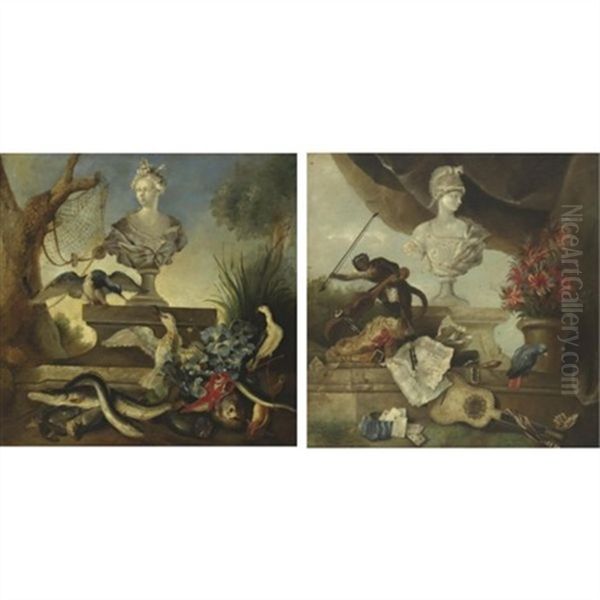 Still Lifes With Sculpture (pair) - view 1