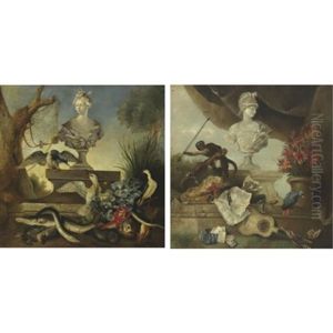 Still Lifes With Sculpture (pair)