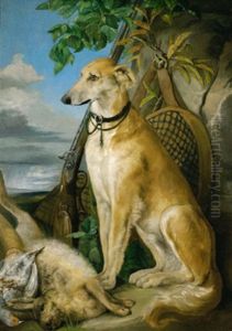 Bildnis Eines Jagdhundes, Der Die Jagdbeute Bewacht by Jean-Baptiste Oudry