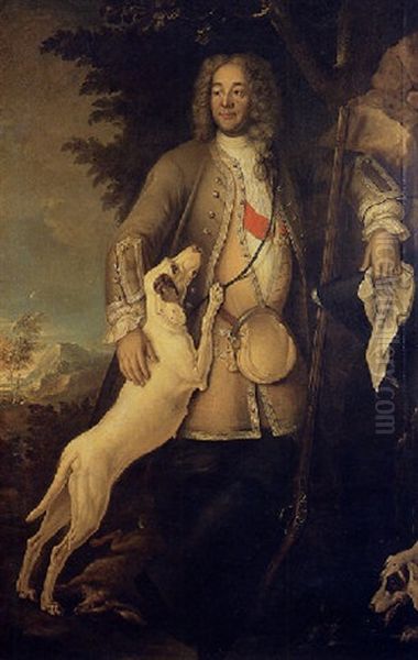 Portrait De Chasseur Avec Ses Chiens - view 1