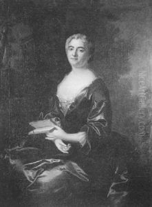 Portrait De Femme Au Livre by Jean-Baptiste Oudry
