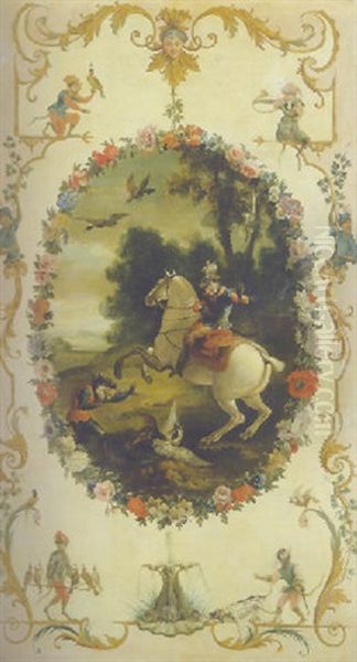 Les Singes Chasseuers In An Arabesque Enframement - view 1