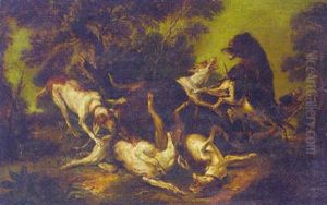 A Bear Hunt by Jean-Baptiste Oudry