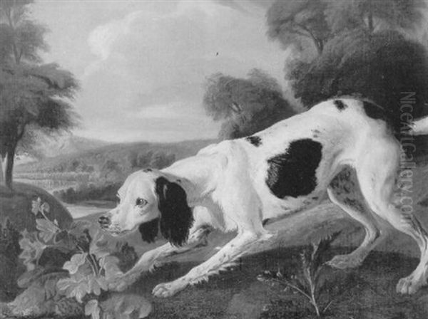 Le Chien A L'arret Devant Un Perdreau - view 1