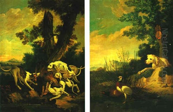 A Landscape With A Pack Of Hounds Attacking A Wolf - view 1