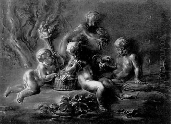 Trompe L'oeil With Putti: An Allegory Of The Four Seasons - view 1