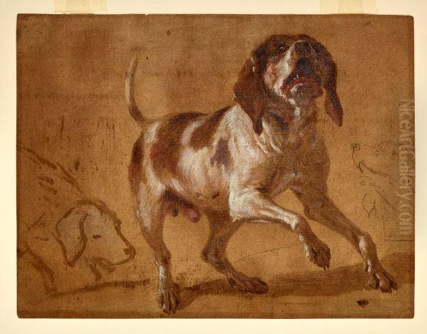 Study Of A Hound Baying - view 1