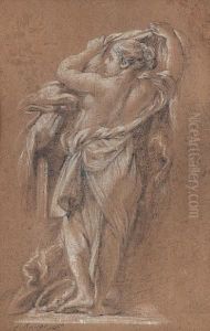 Draped Female Figure Seen From Behind by Louis Gabriel Blanchet