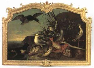 Nature Morte Aux Poissons Et Oiseaux Marins by Jean-Baptiste Oudry