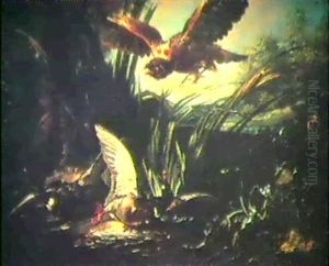 Hawk Attacking Two Mallard Ducks by Jean-Baptiste Oudry