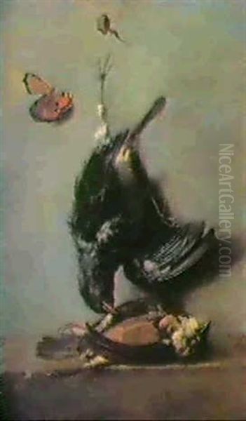 Nature Morte D'oiseaux Au Papillon - view 1
