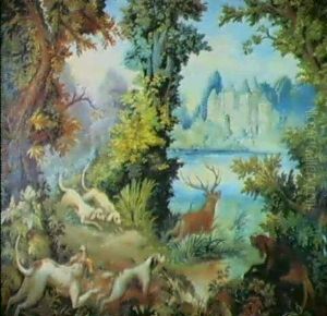 Scene De Chasse by Jean-Baptiste Oudry